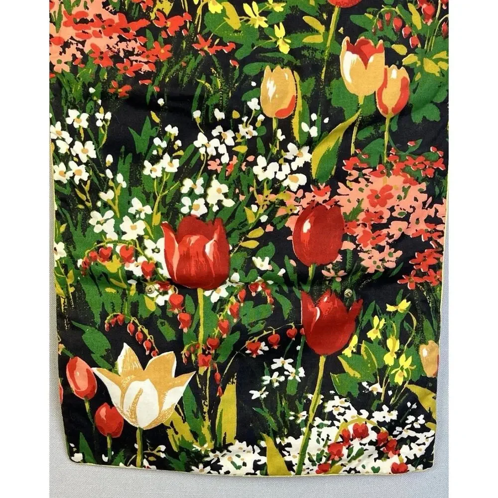 VIntage Travel Jewely Case Storage Floral Fold Up Hanger Top Zippered Pockets